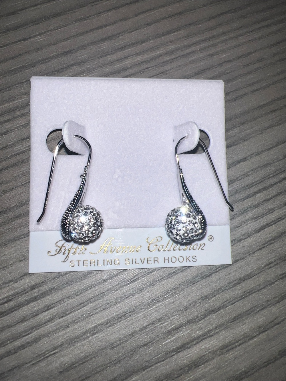 Fifth Avenue Collection Sterling Silver Crystal Drop Earrings - Silver